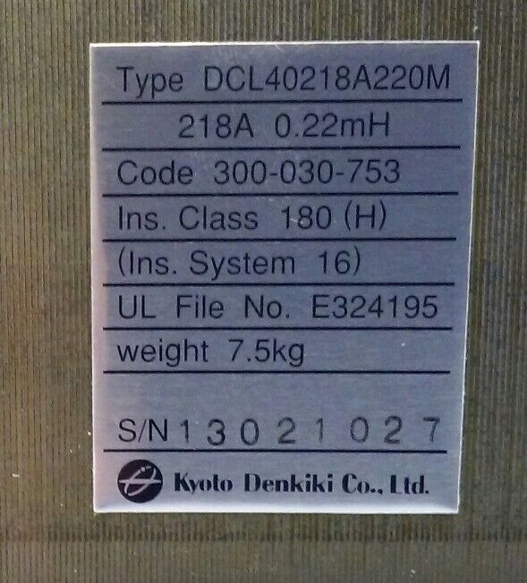 KYOTO DENKIKI DCL40218A220M TRANSFORMER - 300-030-753 - 218A, 0.22mH