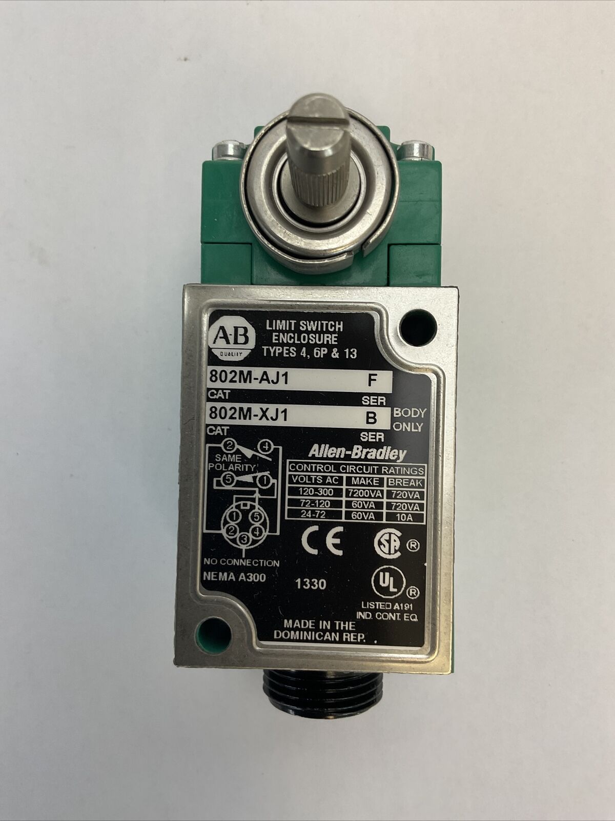 ALLEN BRADLEY 802M-AJ1 LIMIT SWITCH SER F