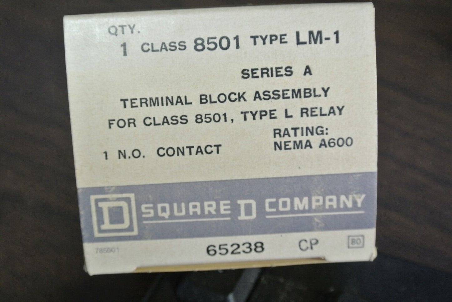 SQUARE D CLASS 8501, TYPE LM-1 - TERMINAL BLOCK ASSEMBLY - NEW SURPLUS