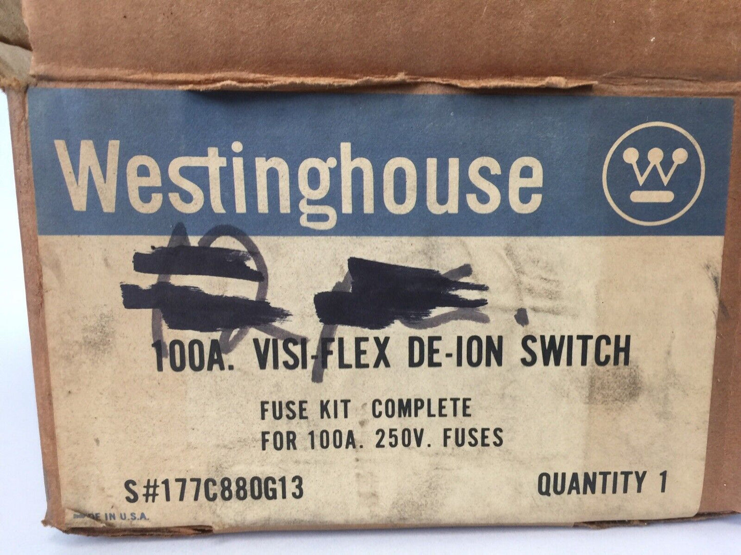 WESTINGHOUSE 177C880G13 100A VISI-FLEX DE-ION SWITCH FUSE KIT 250V FUSES