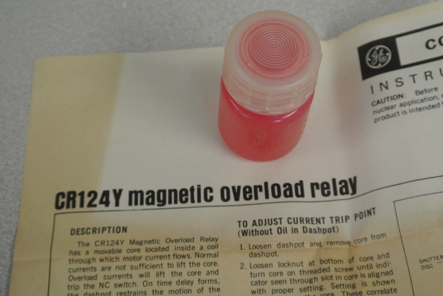 GENERAL ELECTRIC CR124Y0A2830A MAGNETIC OVERLOAD RELAY / 420A / NEW SURPLUS