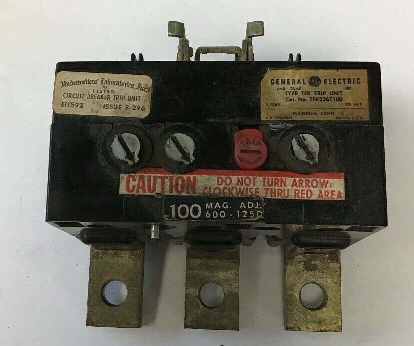 GE TFK236T100 100AMP TYPE TFK 3POLE TRIP UNIT