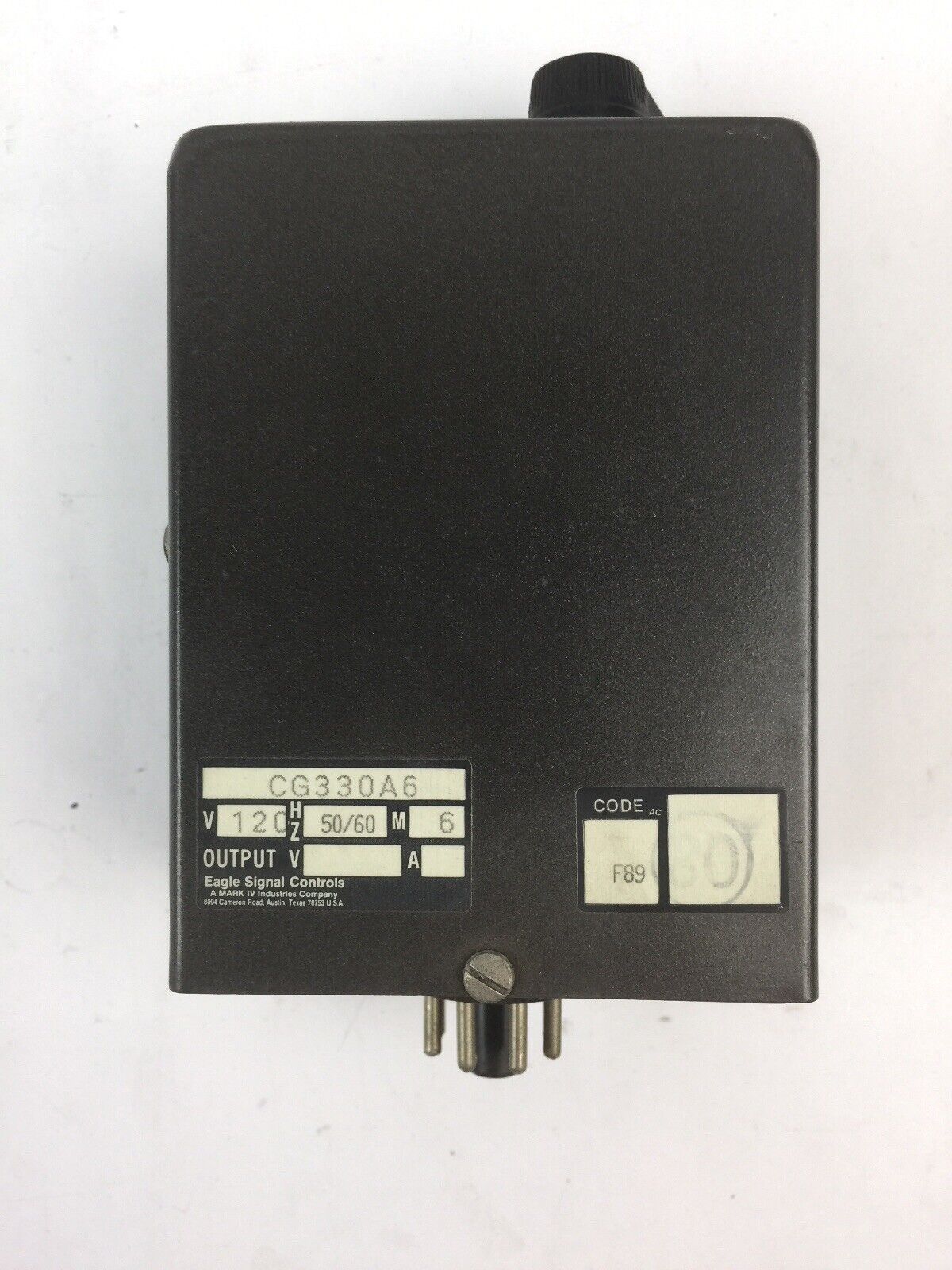 GW EAGLE SIGNAL CG330A6 TIME DELAY RELAY 120V 50/60HZ 30 SECONDS