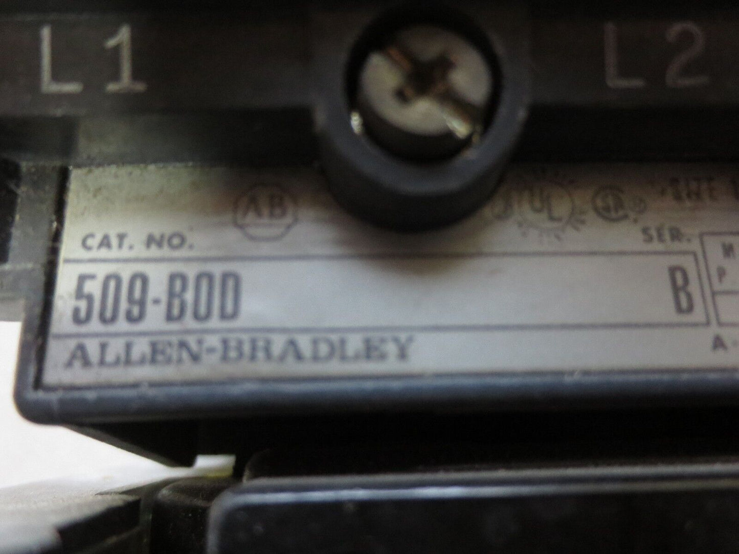ALLEN-BRADLEY 509-BOD Ser. B FULL VOLTAGE NON-REVERSING STARTER + 595-A, 595-AA