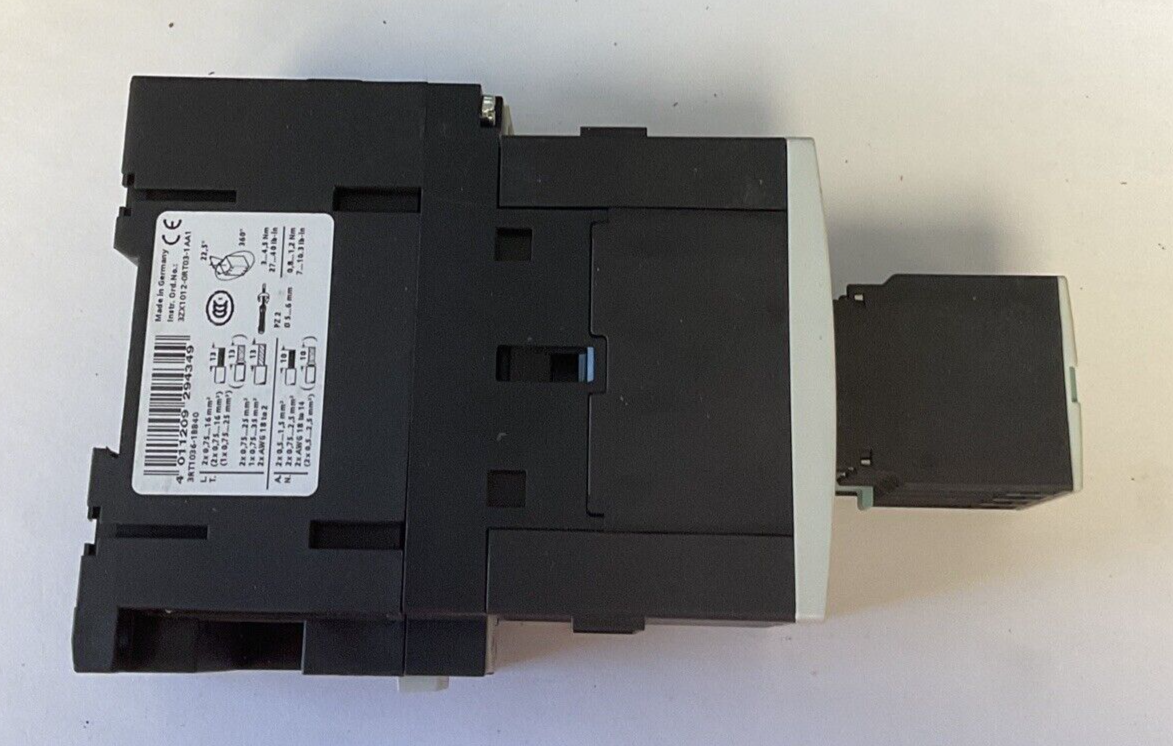 SIEMENS 3RT1036-1BB40 CONTACTOR 24VDC W/3RH1921-1HA22 CONTACT BLOCK