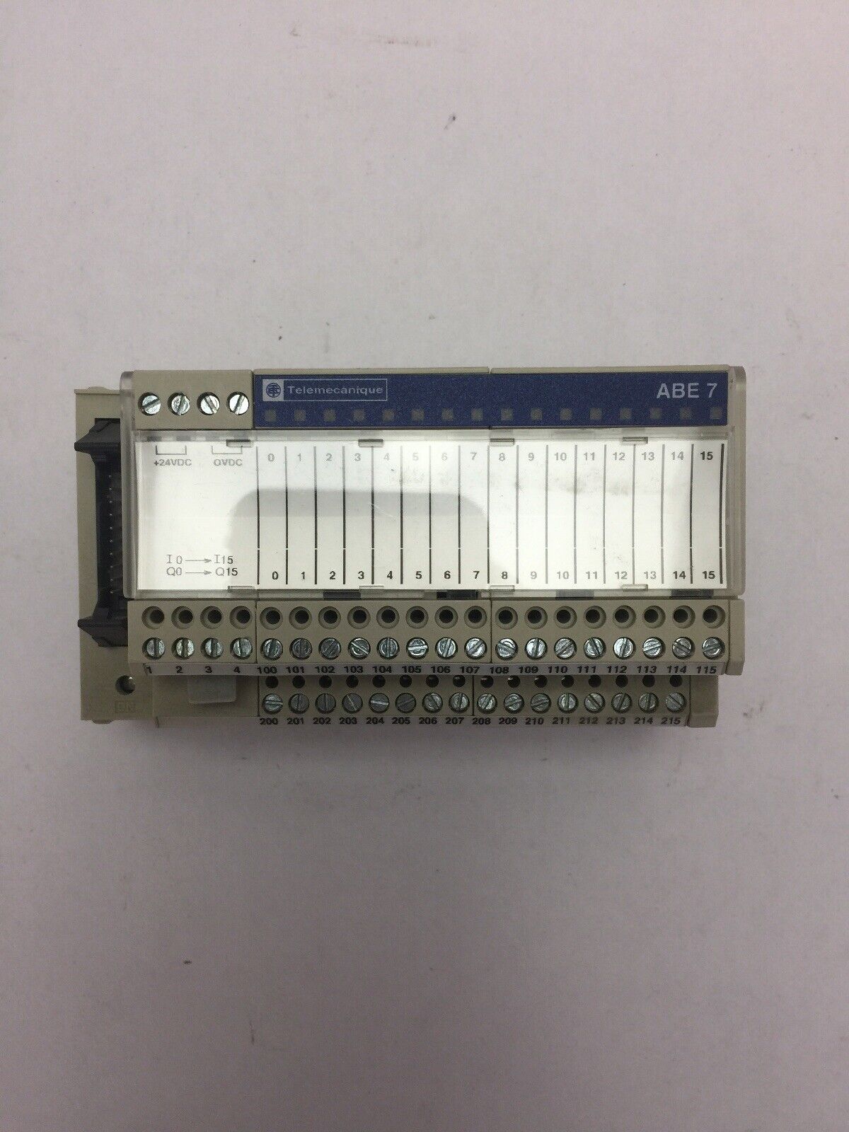 TELEMECANIQUE ABE7 H16R21 WIRING BASE W/2T. BLOCK PER CHANNEL (2 DECKS) 30VDC