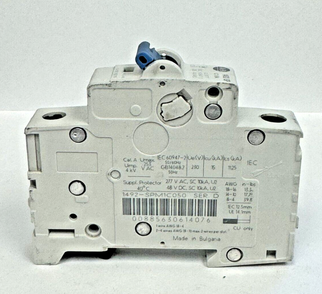 ALLEN-BRADLEY - 1492-SPM1C050 SER. D - CIRCUIT BREAKER - 1 P, 5 A, 277 V