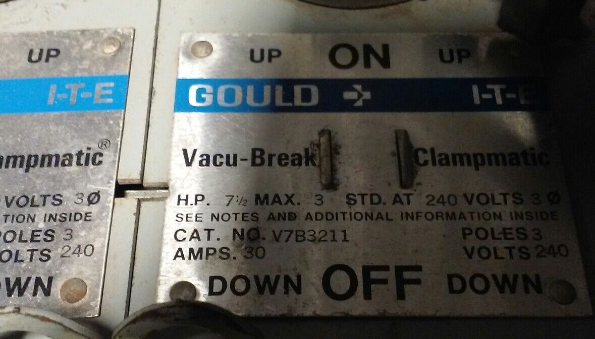 Gould I-T-E V7B3211 PANELBOARD SWITCH - 240V, 30A, 3-POLE