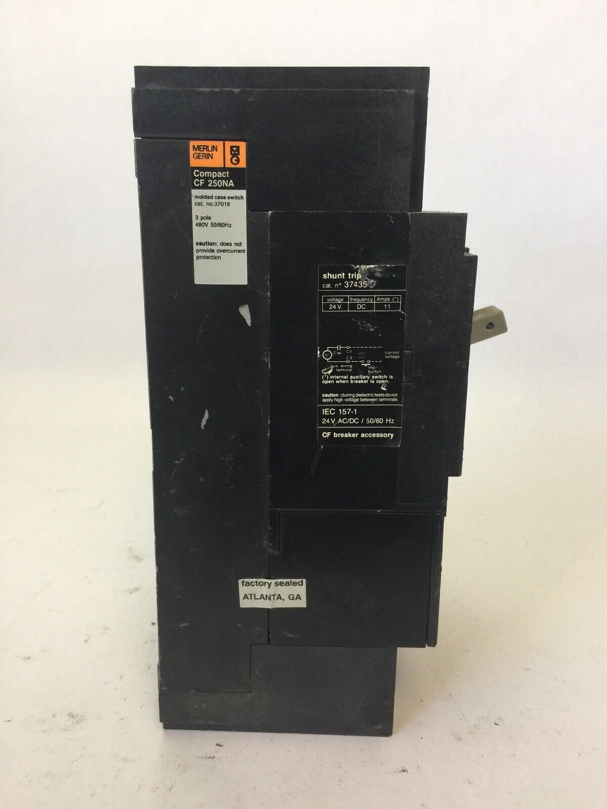 MERLIN GERIN 37018 CIRCUIT BREAKER COMPACT CF250NA 480V 50/60HZ 3 POLE 250A