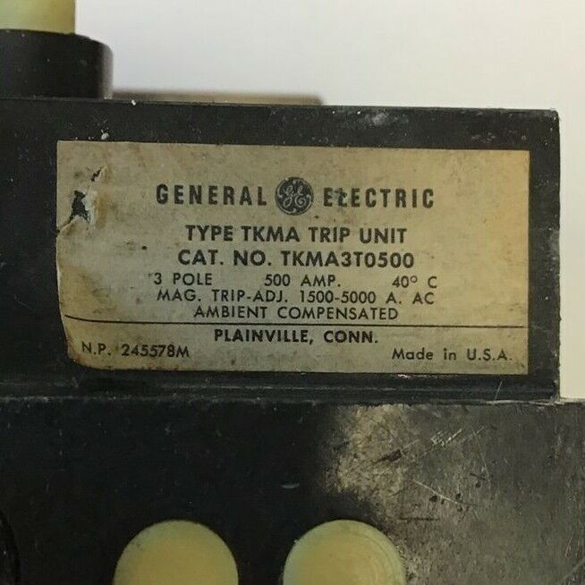 GENERAL ELECTRIC TKMA3T0500 500A 3POLE TRIP-ADJ 1500-5000