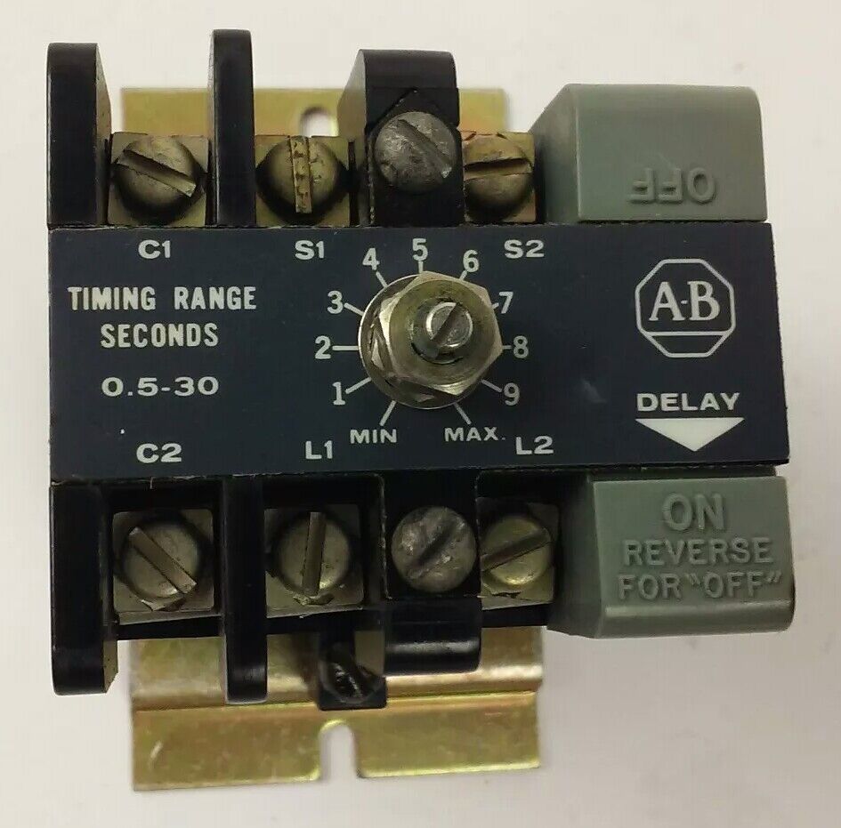 ALLEN BRADLEY, 852S-NSB, SERIES F, TIMING RELAY, RANGE .5-30 SECONDS, NEW