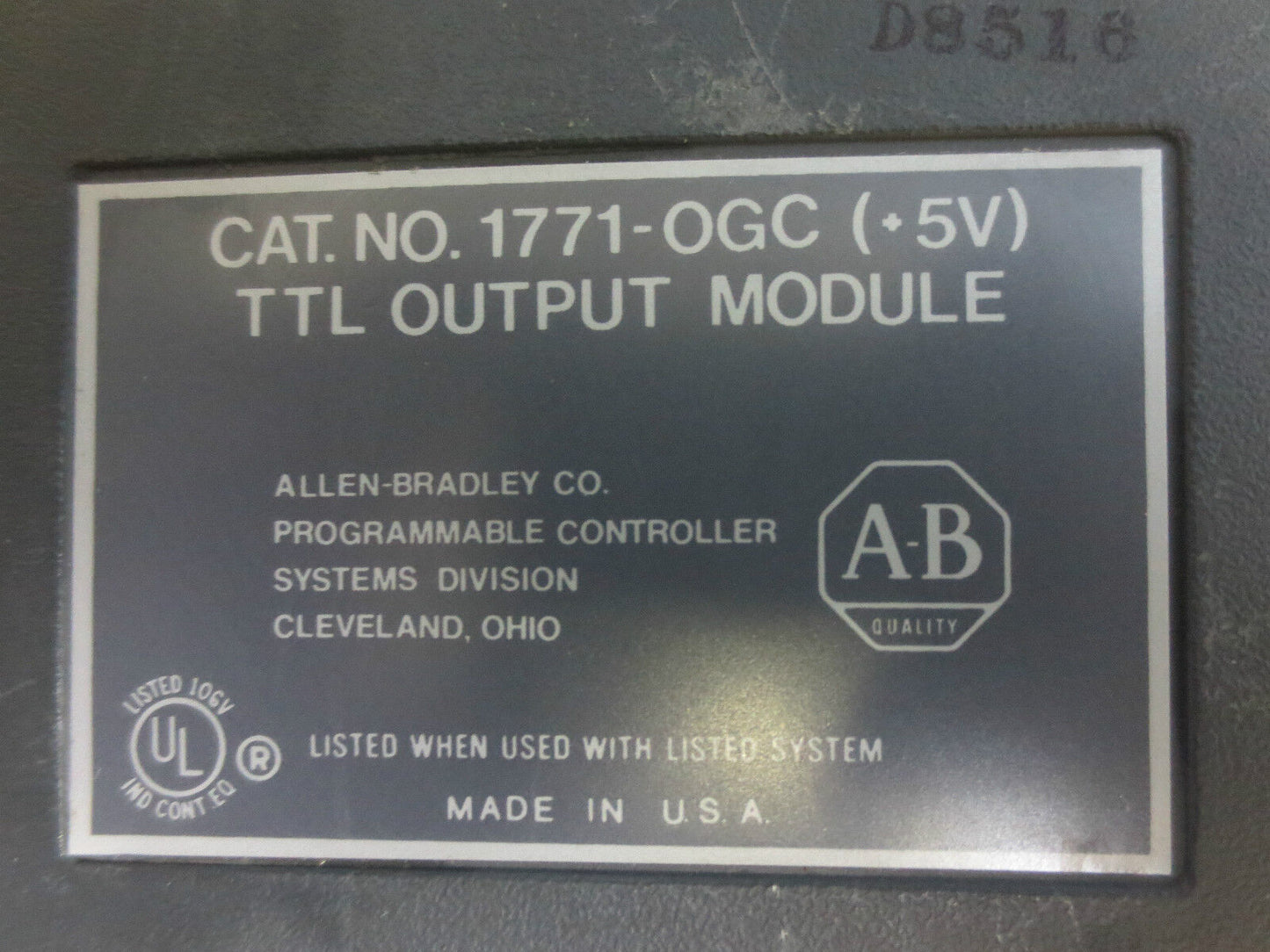 ALLEN-BRADLEY 1771-OGC (+5V) TTL OUTPUT MODULE