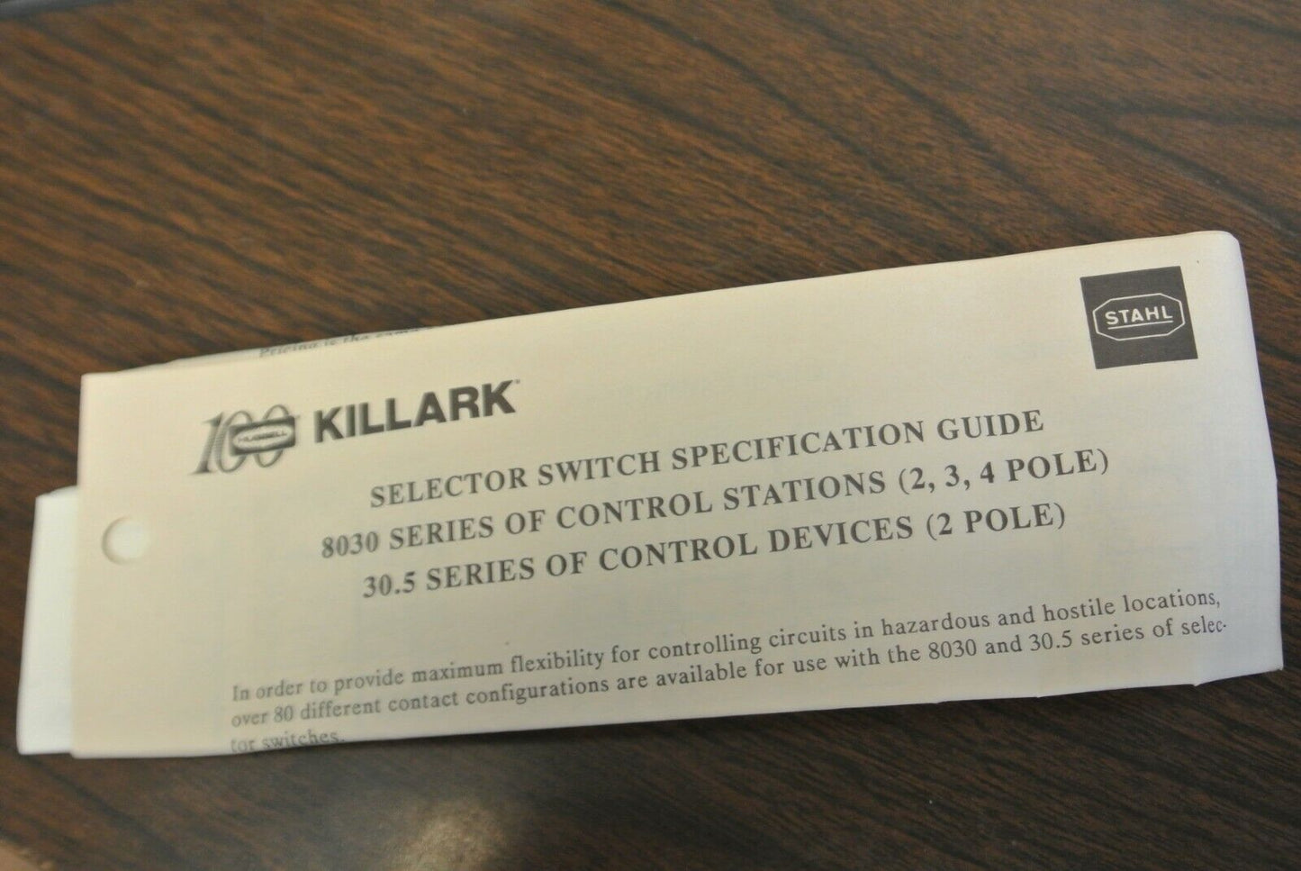 KILLARK K2F56 / STAHL / 8030/12 STOP-START SWITCH / 3/4" FEED-THRU / NEW SURPLUS
