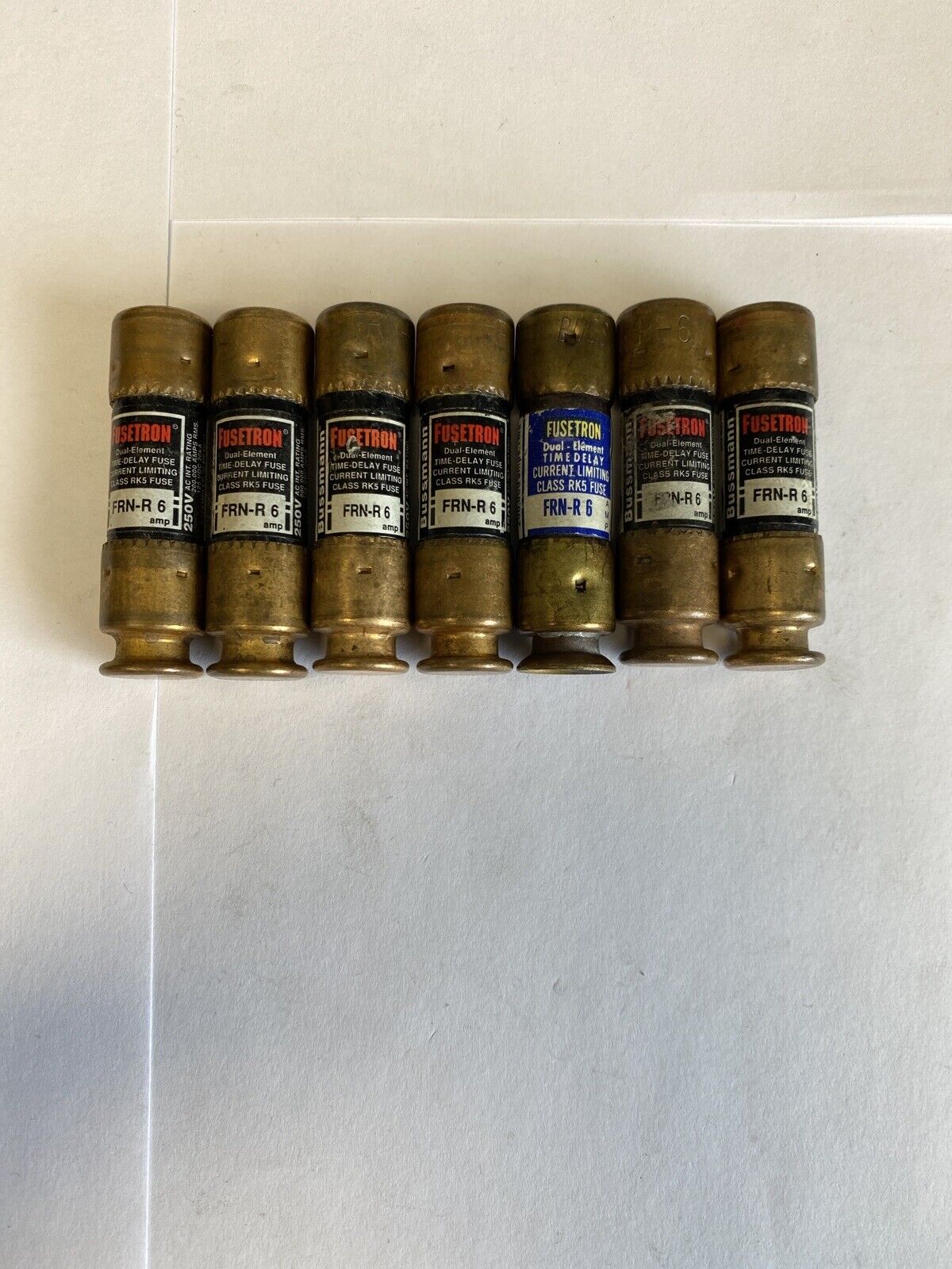 Bussmann Fusetron FRN-R-6 6A 250V Fuse "Lot of 7"