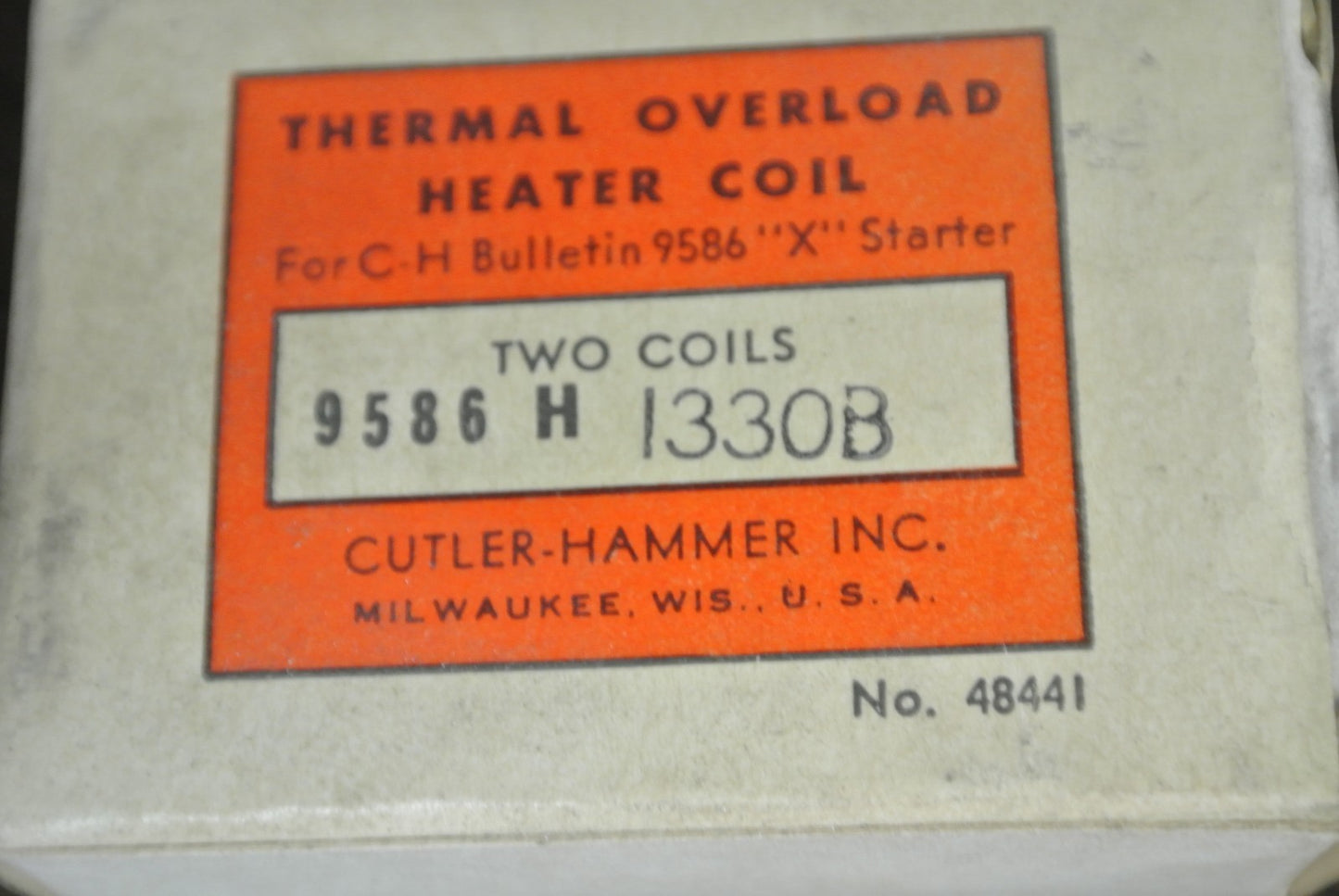 CUTLER-HAMMER 9586 H1330B - OVERLOAD RELAY HEATER - NEW SURPLUS - BOX of 2