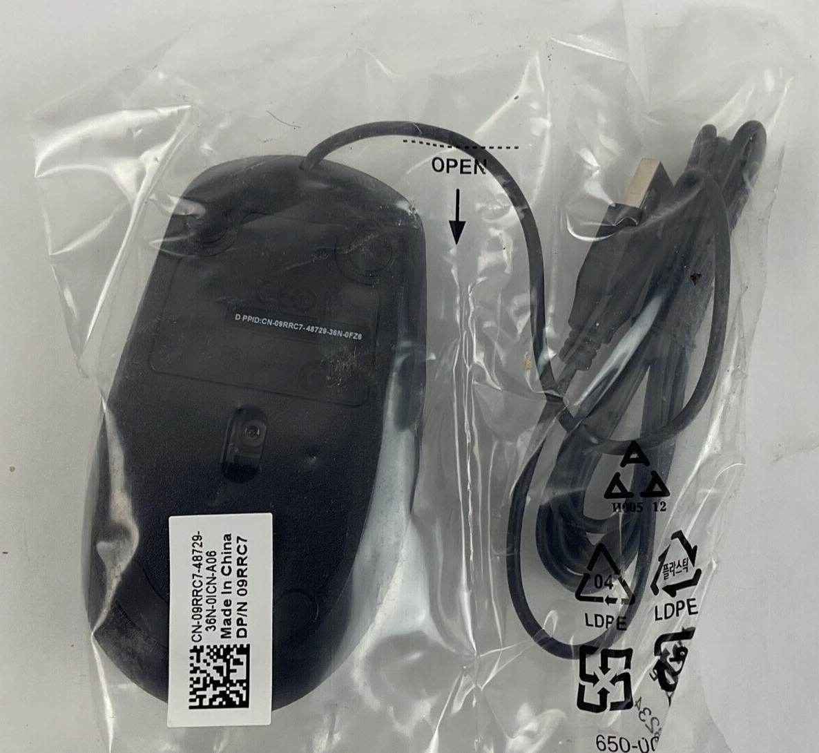 DELL DP/N 09RRC7 USB MOUSE CN-09RRC7-48729-36N-05X8-A06 ***LOTOF2***