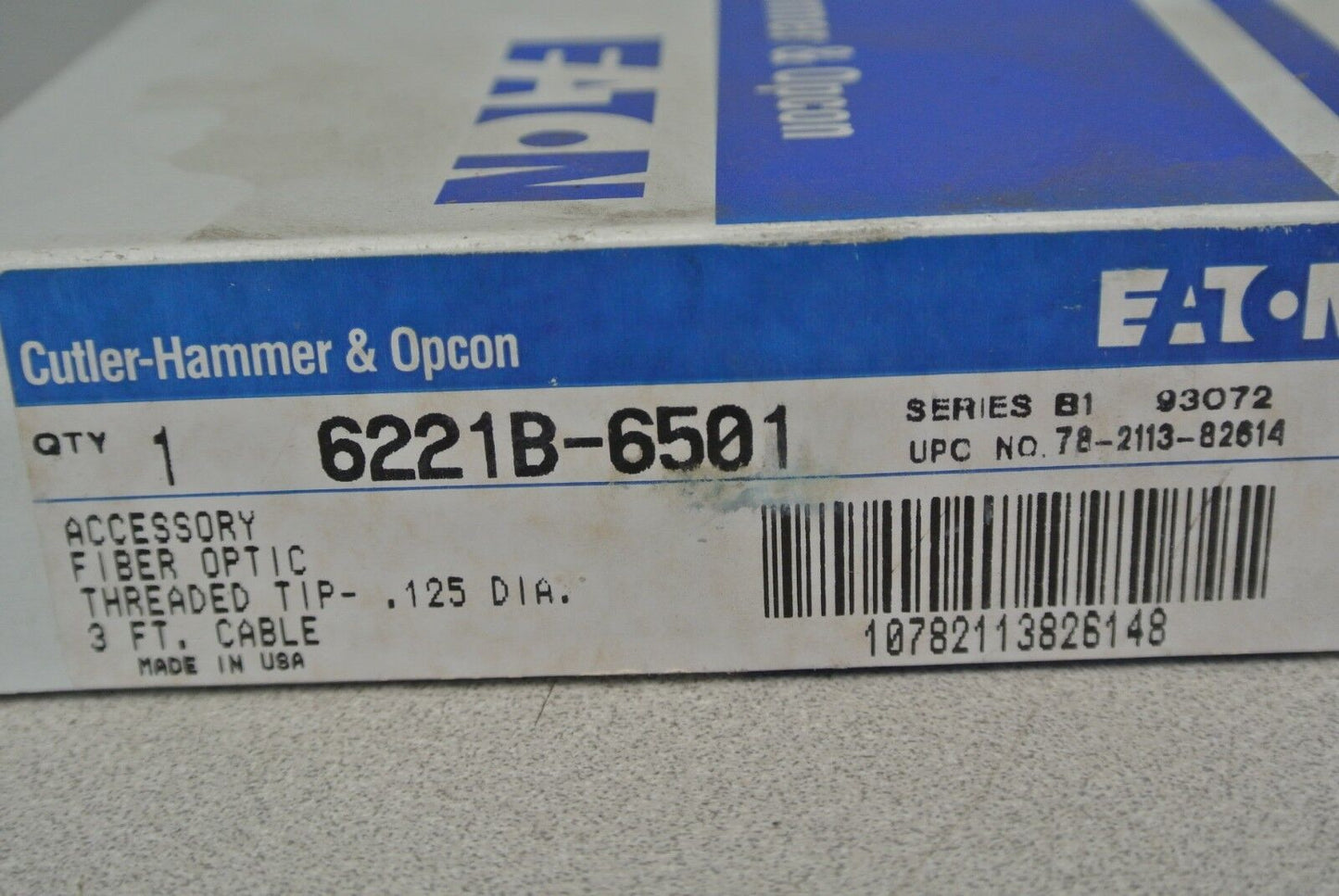 CUTLER-HAMMER & OPCON FIBER OPTIC CABLE / 3-ft. / .125 TIP / NEW SURPLUS