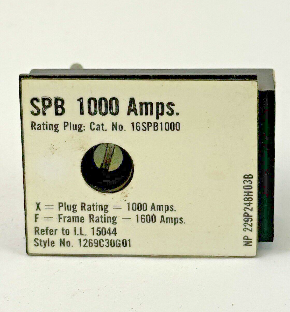 WESTINGHOUSE / CUTLER-HAMMER - 16SPB1000 - RATING PLUG - SPB SERIES - 1000 AMP