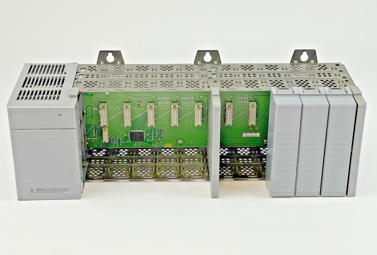 ALLEN BRADLEY - 1746-P2 SER. C -POWER SUPPLY W/ 10 SLOT RACK 1746-A10 & 3 BLANKS