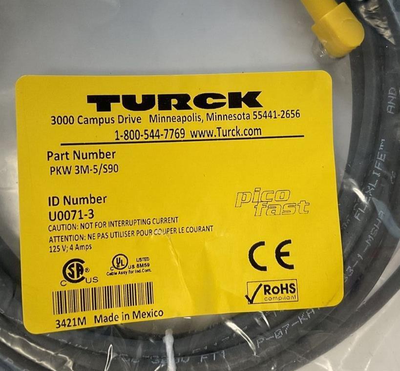 TURCK PKW 3W-5/S90 MOLDED CORDSET