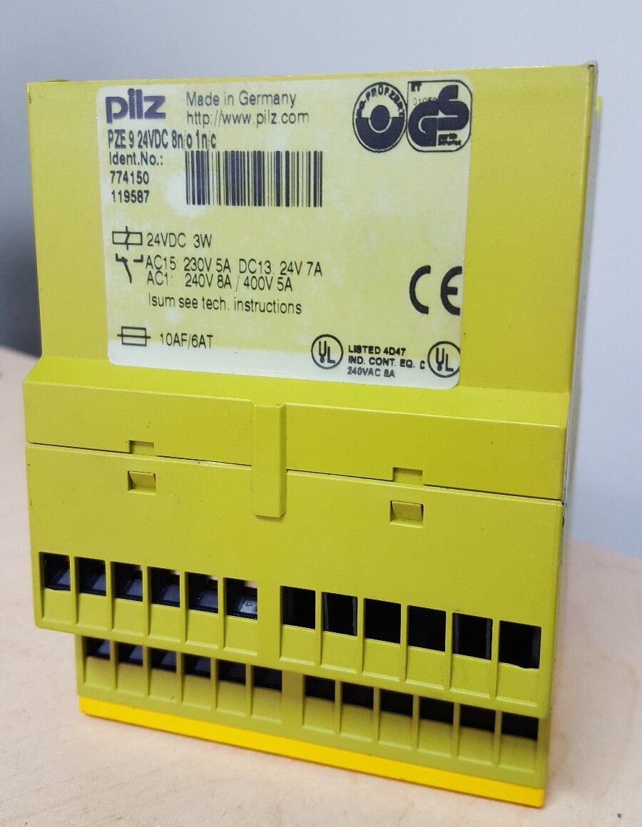 PILZ 774150 PZE 9P 24VACDC 8n/o 1n/c Safety Relay