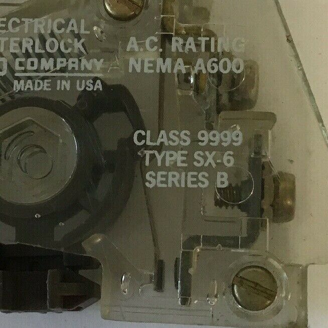 SQUARE D 9999 SX-6 SERIES B ELECTRICAL INTERLOCK NEMA A600***LOTOF4***