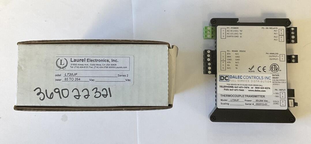 LAUREL ELECTRONIC LT20JF THERMALCOUPLE TRANSMITTER 85-264VAC
