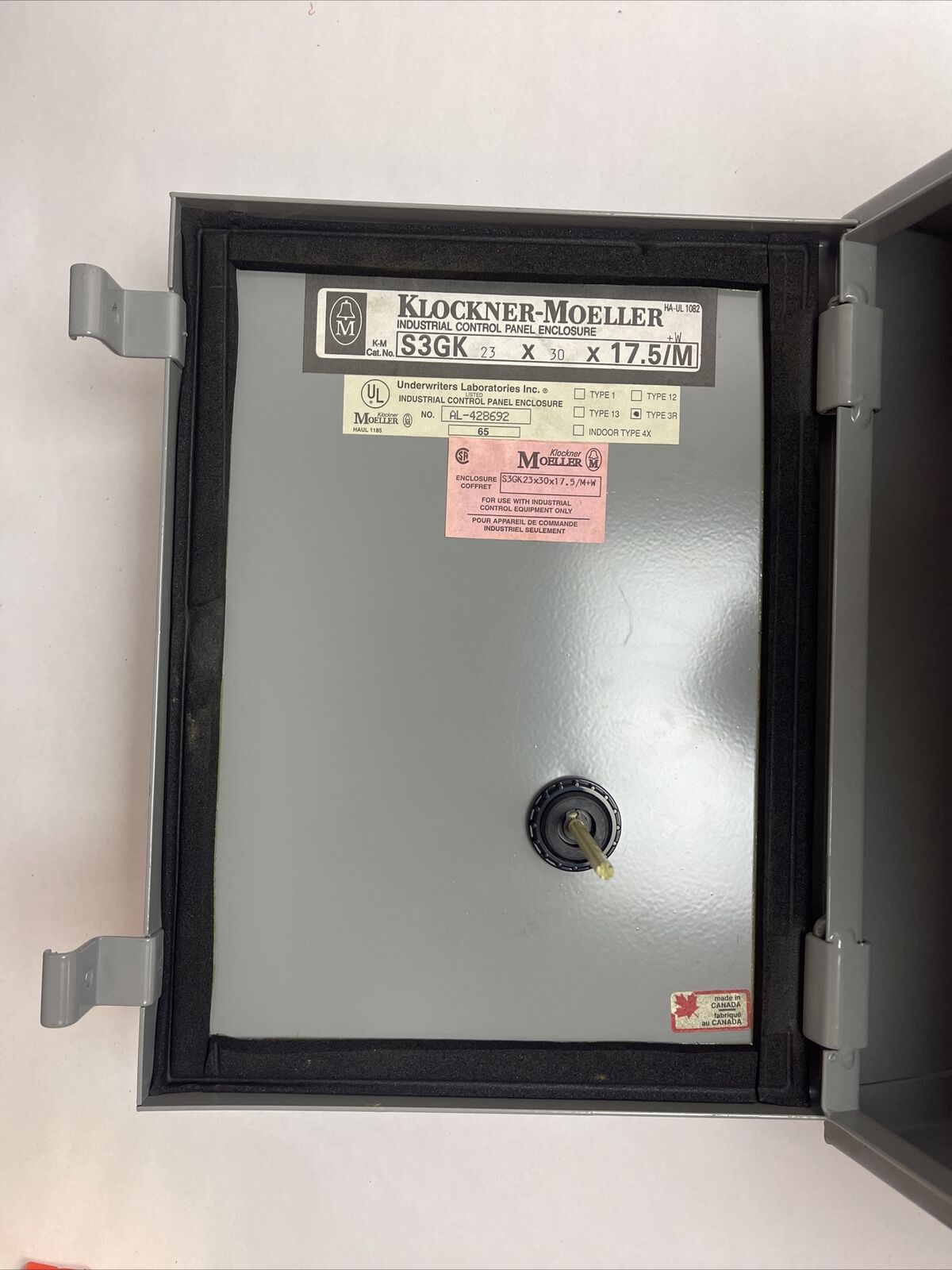 KLOCKNER MOELLER S3GK23X30X17.5/M+W INDUSTRIAL CONTROL PANEL DIL 1 M-Z1 STARTER