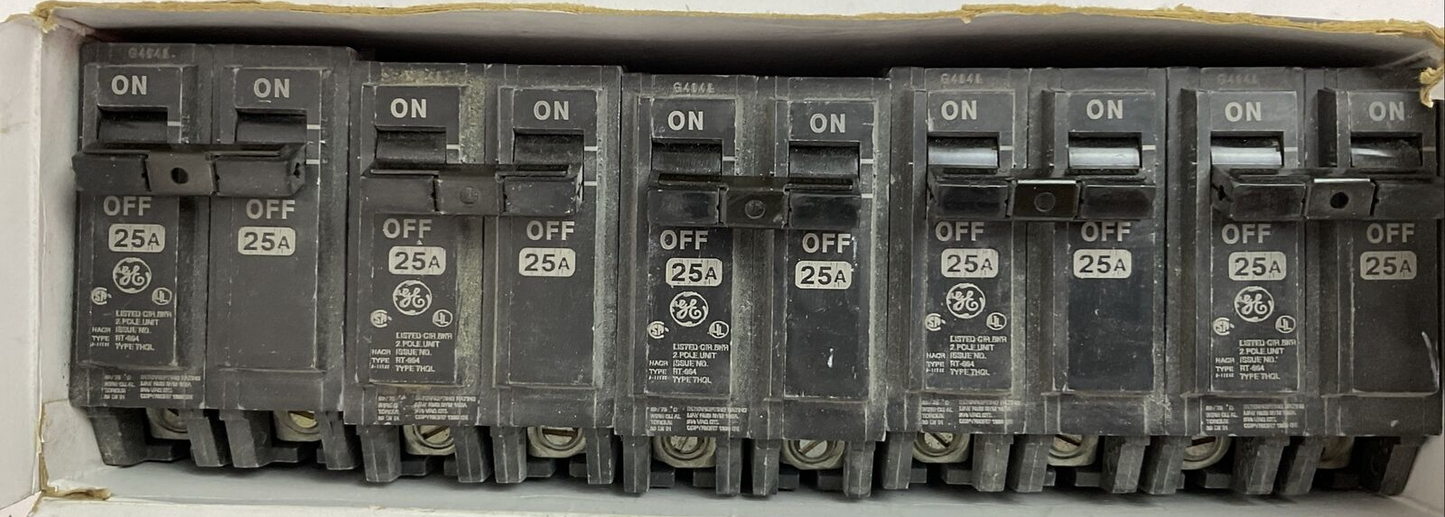 GE THQL22025 PLUG-IN CIRCUIT BREAKER 20AMP 2POLE 240VAC (BOX OF 5)