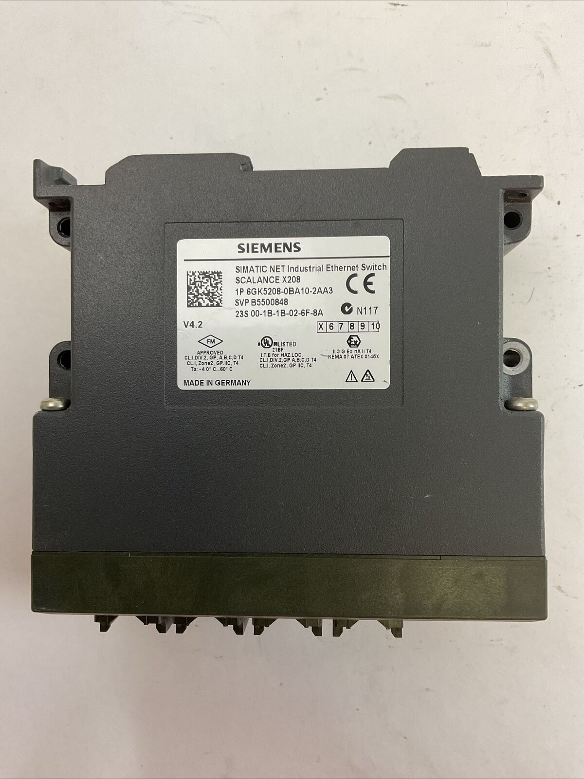 SIEMENS 1P 6GK5208-0BA10-2AA3 SIMATIC NET INDUSTRIAL ETHERNET SWITCH V4.2 24VDC