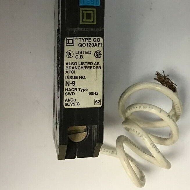 SQUARE D QO120AFI CIRCUIT BREAKER 20A 120VAC 1POLE