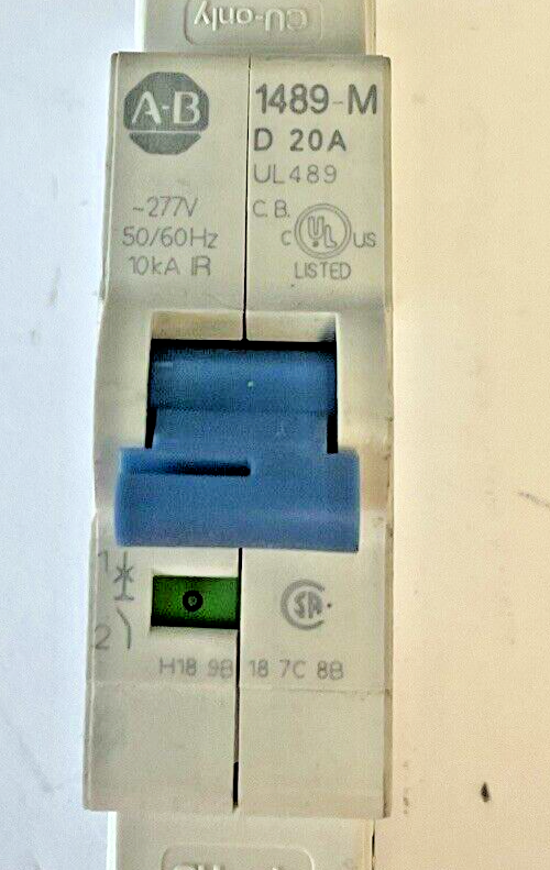 ALLEN-BRADLEY 1489-M1D200 CIRCUIT BREAKER 20A 10KA SER.D 277VAC 50/60HZ