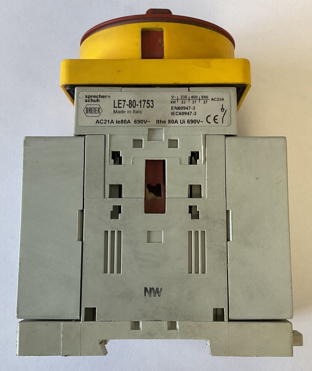 SPRECHER+SCHUH LE7-80-1753 DISCONNECT SWITCH 690VAC 80A