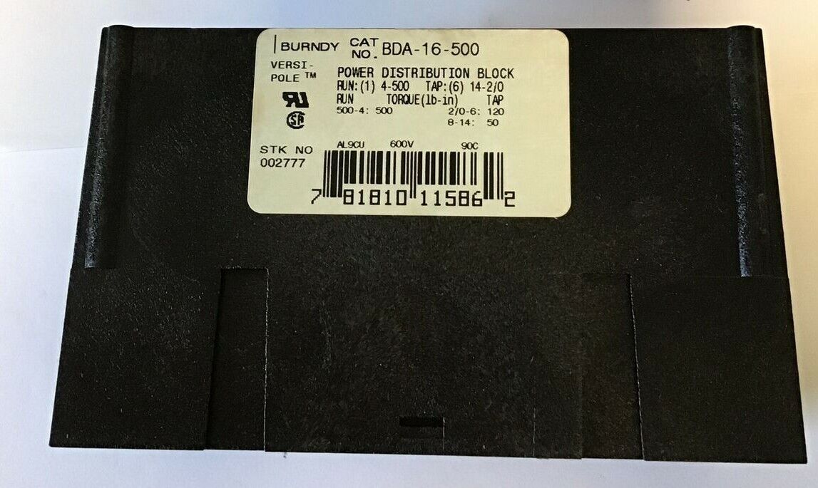 BURNDY BDA-16-500 POWER DISTRIBUTION BLOCK VERSI-POLE