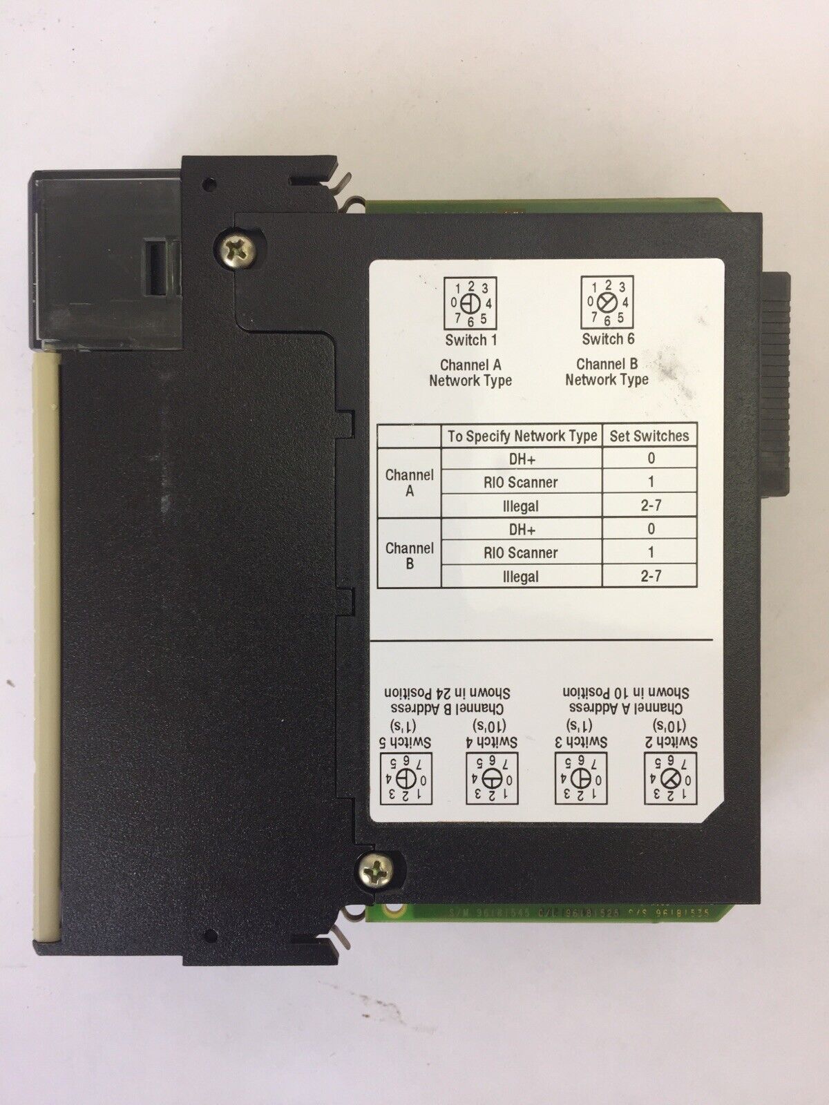 ALLEN BRADLEY 1756-DHRIO SER B DH+/RIO COMMUNICATION INTERFACE CAT REV B01 F/W