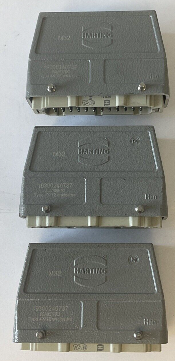 HARTING 19300240737 CONNECTOR TYPE 4X/12 ENCLOSURE 16A 600V 6KV ***LOTOF3***