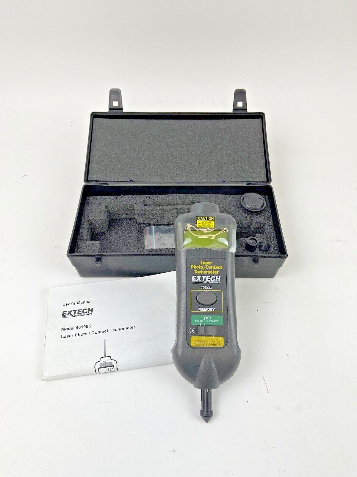 EXTECH - 461995 -LASER PHOTO/ CONTACT TACHOMETER - CONTACT/ NON-CONTACT RPM -LED