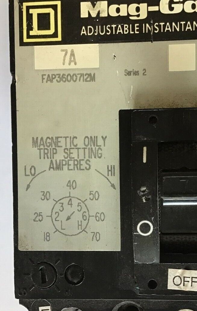 SQUARE D FAP3600712M CIRCUIT BREAKER 600VAC 3POLE 7A