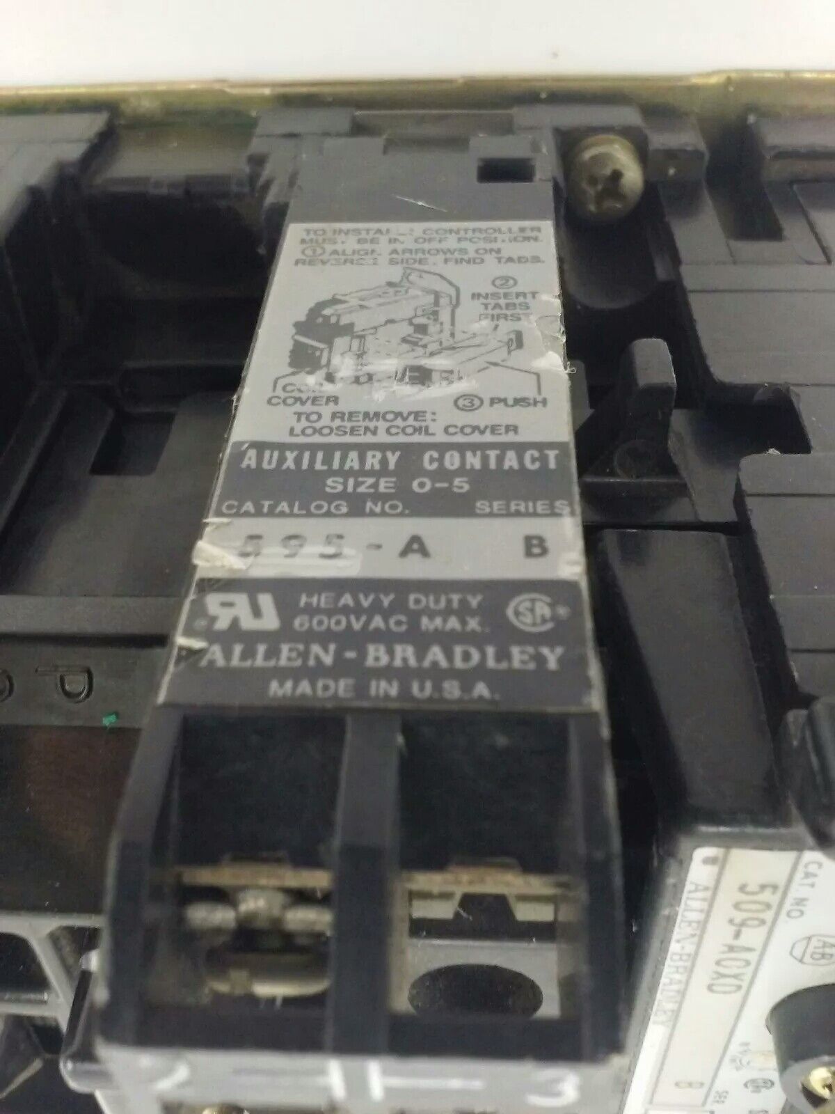 ALLEN BRADLEY 509-AOXD, SER. B, STARTER, 120V COIL CONTACTS GREAT CONDITION