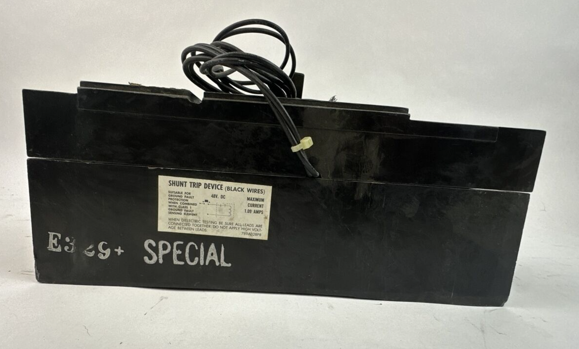 GE TJK426F000 CIRCUIT BREAKER 400A 2P 600VAC 250VDC 200A TRIP UNIT 48VDC SHUNT