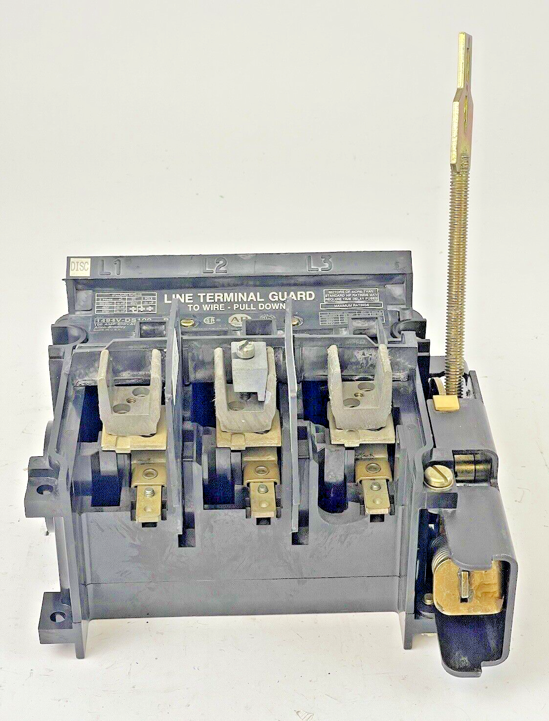 ALLEN BRADLEY-1494V-DS100 SER. B-DISCONNECT SWITCH-1494V-FS100 BLOCK **SEE COND.