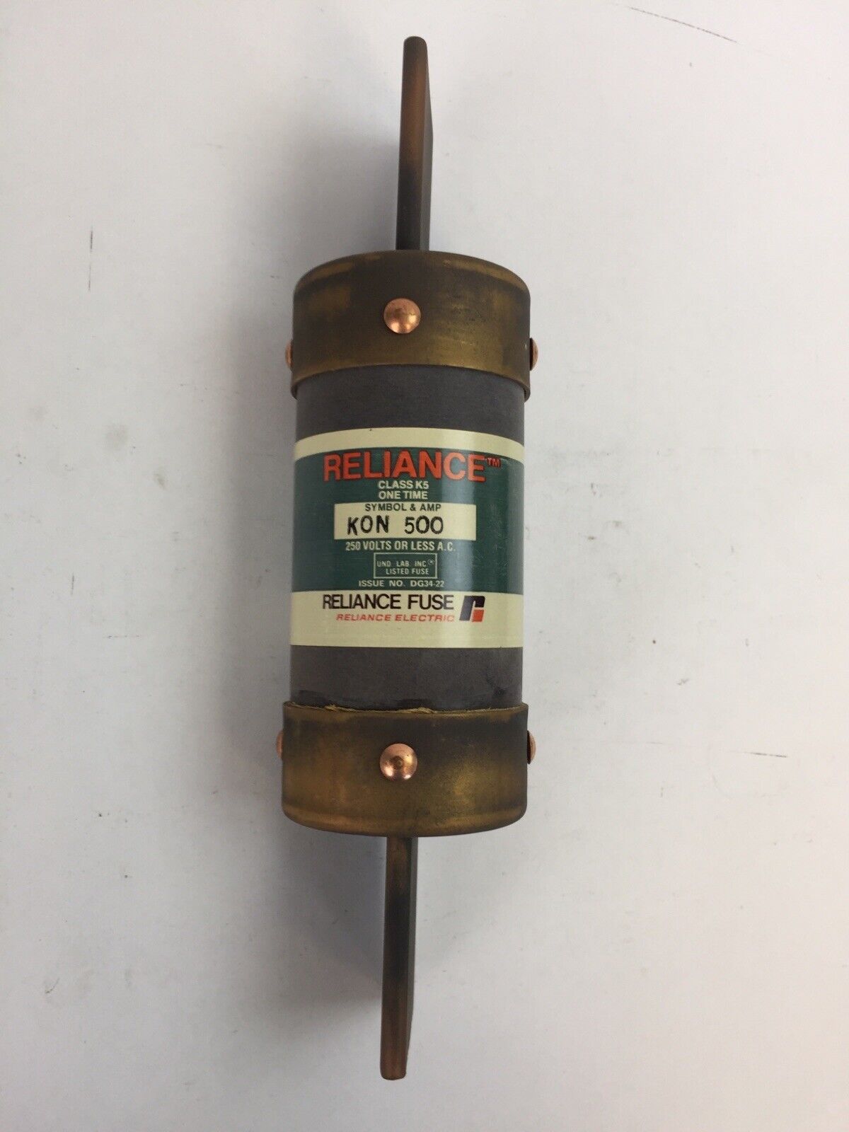 RELIANCE ELECTRIC KON 500 CLASS K5 ONE TIME FUSE 500AMP 250VAC