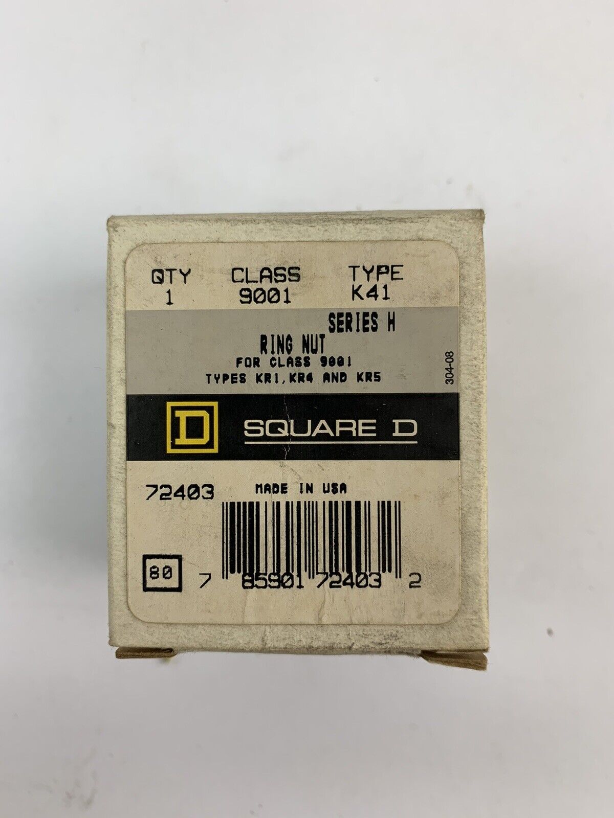 Square D 9001 K41 Series H Ring Nut "Lot of 6"