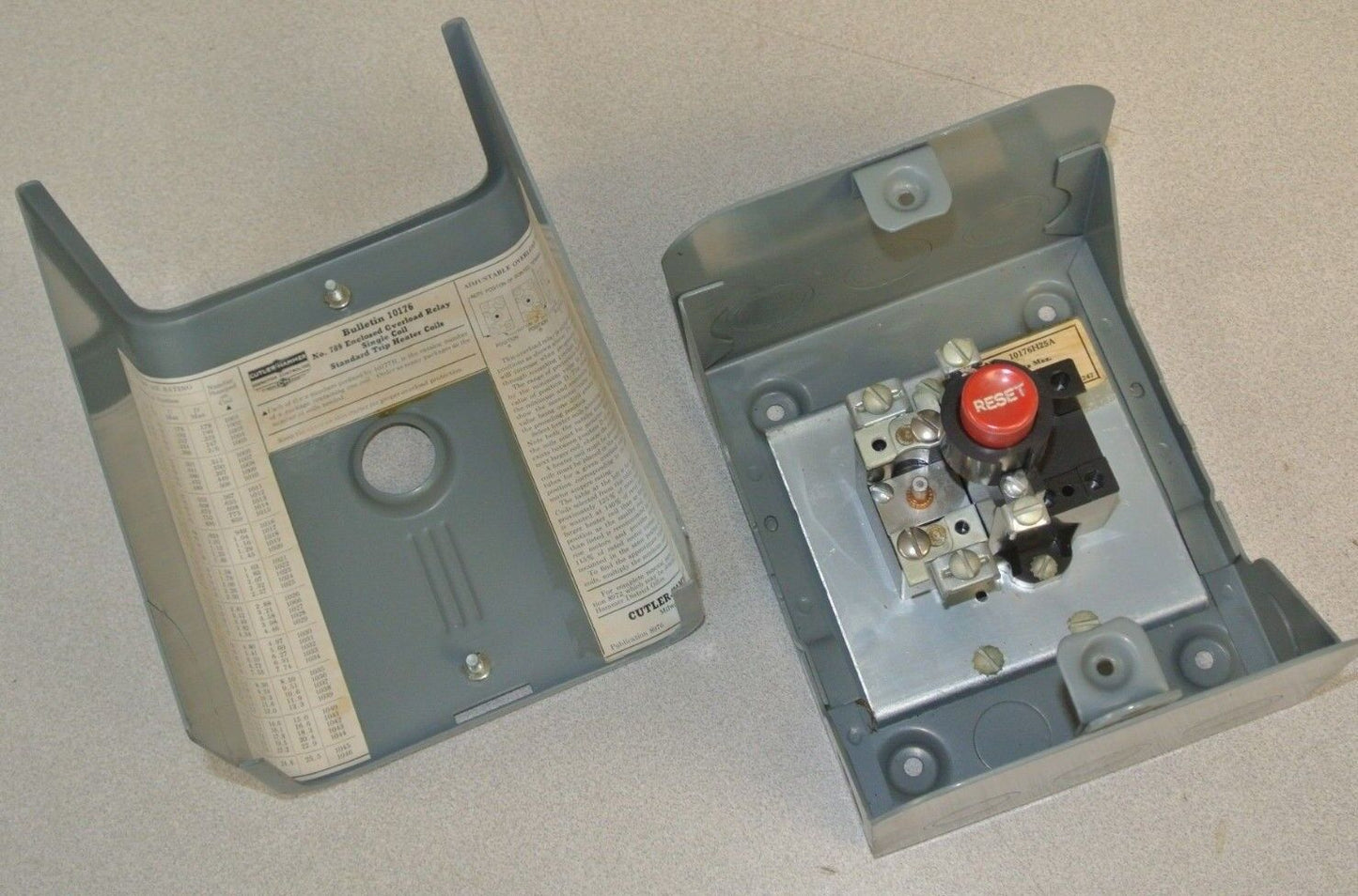 CUTLER-HAMMER 10176H25A AC THERMAL OVERLOAD RELAY / 600V / N.C. / NEW SURPLUS