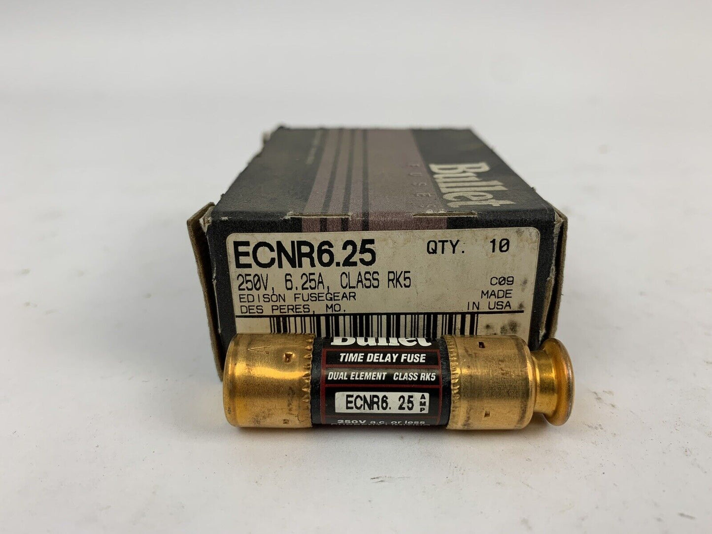 Edison Bullet ECNR6.25 6.25A 250V Fuse "Lot of 10"
