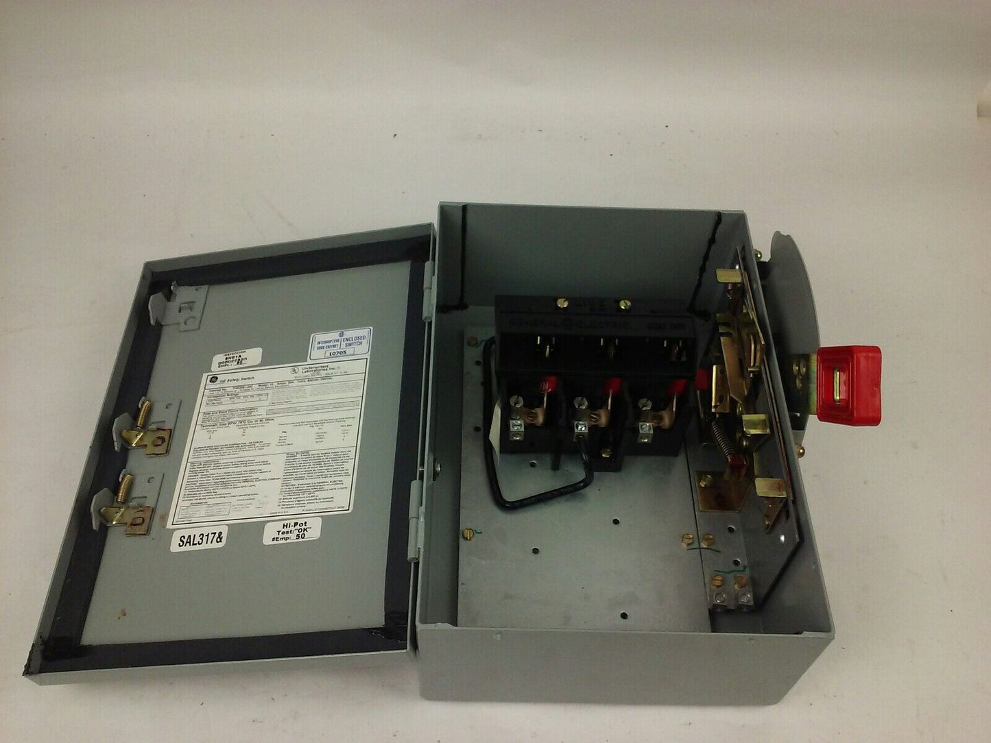 GE THN2261JDC H.D. SAFETY SWITCH 30A,600/250VDC, MODEL 10, TYPE 1,5,12 ENCLOSURE