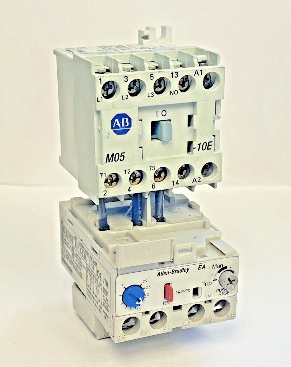 ALLEN BRADLEY - 193-EA1EB SER. B OVERLOAD RELAY & 100-MO5NZ*3 SER. A 24VDC COIL