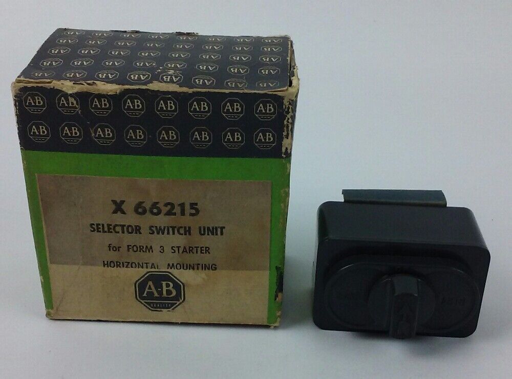 ALLEN BRADLEY X-66215 SELECTOR SWITCH UNIT, FORM 3 STARTER, HORIZONTAL MOUNTING
