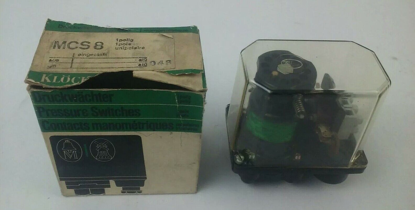 DRUCKWACHTER KLOCKNER MOELLER MCS8 PRESSURE SWITCH 380V 10A, 125V 18KW, 220V