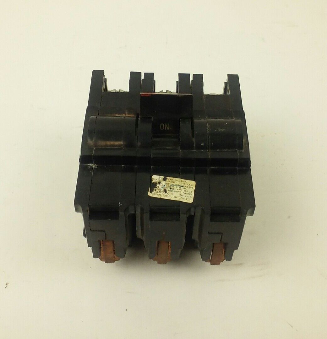 FPE NA320 STAB-LOK CIRCUIT BREAKER, 3P, 20A, 240V, NA3P20 FEDERAL PACIFIC, USED